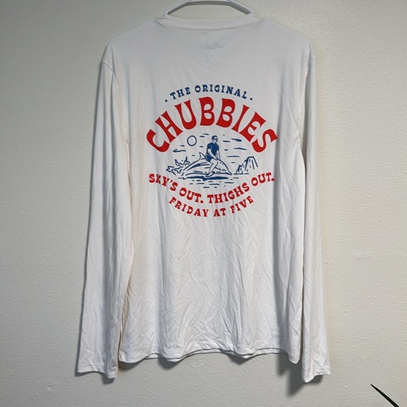 Chubbies Men's Sun Crew Rash Guard in White - Picture 6 of 7